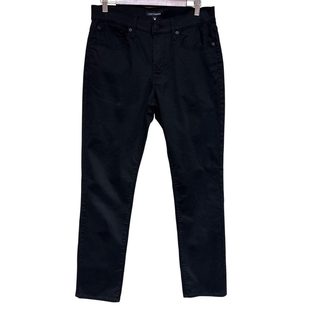 Lucky Brand 121 Slim Straight Leg Black Pants Men's 31 x 32 Cotton NWOT Classic